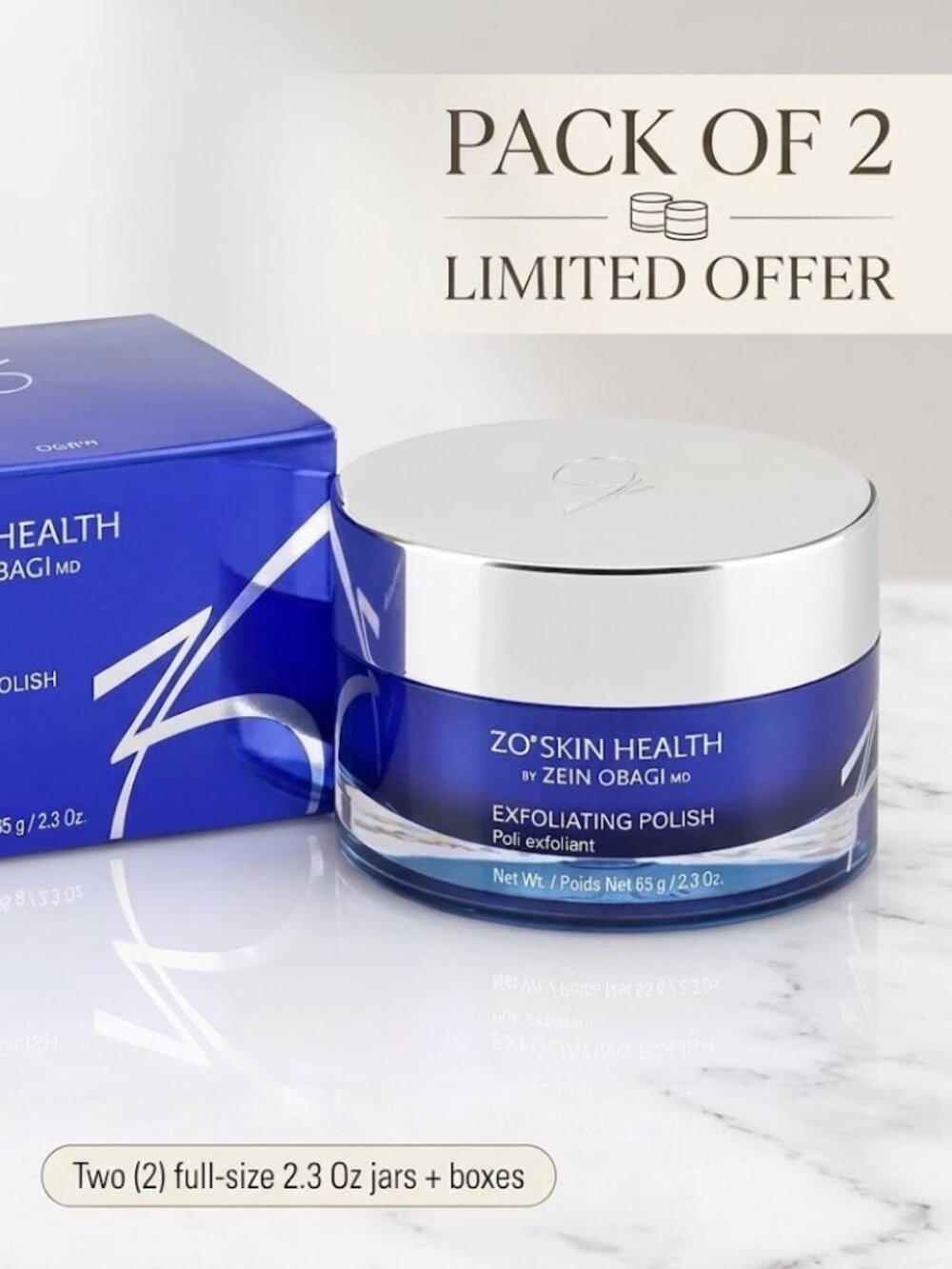 ZO Premium Skin Health Exfoliating Polish 65g 2.3 Oz Exfoliate Dead Skin Cells